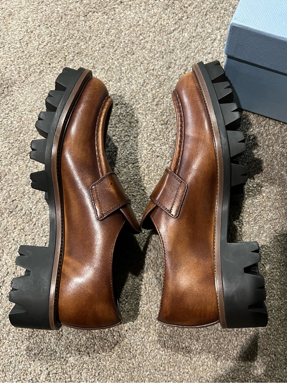 Prada Brown Leather Loafers - Picture 9 of 10
